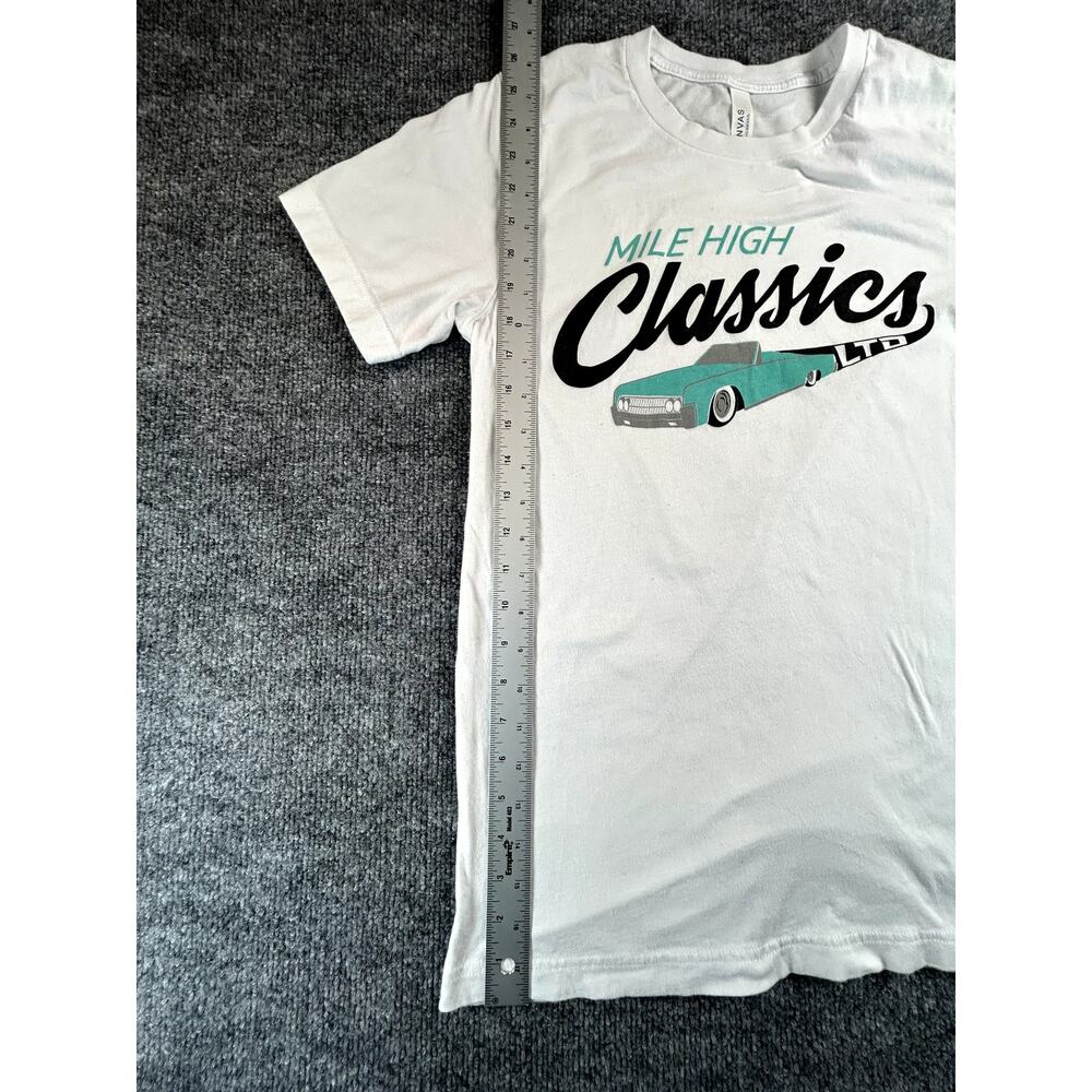 Mile High Classics LTD Graphic T-Shirt White Bella Canvas Small Car Tee - Picture 4 of 5
